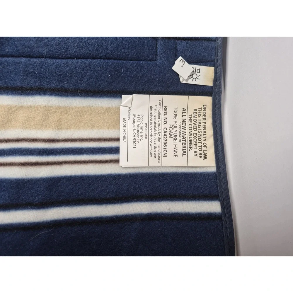 Picnic Blanket Picnic Time Sunshine Blanket Tote FleeceMultiBlue Flap 58 X 51EUC